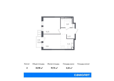 Продается 2-к. квартира, 33,98 кв.м. в ЖК «Горки Парк»