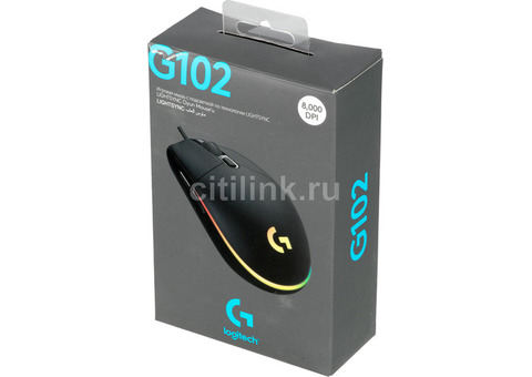 Характеристики мышь Logitech G102 LIGHTSYNC, игровая, оптическая, проводная, USB, черный [910-005823]