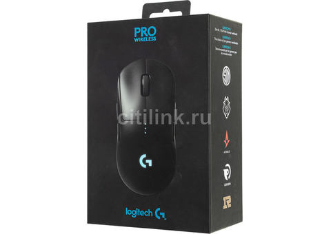 Характеристики мышь Logitech G PRO Wireless, игровая, оптическая, беспроводная, USB, черный [910-005272]