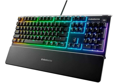 Характеристики клавиатура SteelSeries Apex 3 RU, USB, c подставкой для запястий, черный [64805]