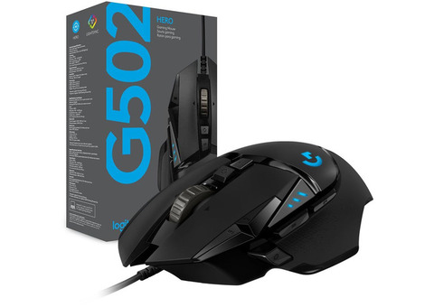 Характеристики мышь Logitech G502 RGB Tunable HERO, игровая, оптическая, проводная, USB, черный [910-005470]