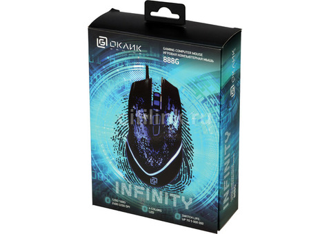 Характеристики мышь Oklick 888G INFINITY, игровая, оптическая, проводная, USB, черный [1103513]