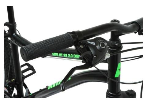 Характеристики велосипед ALTAIR MTB HT 29 2.0 disc (2021), горный (взрослый), рама: 17', колеса: 29', черный/ярко-зеленый, 16.5кг [rbkt1mn9q002]