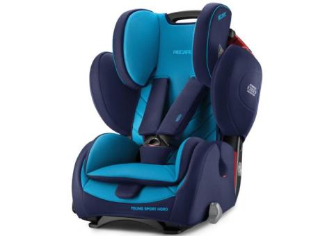 Характеристики автокресло детское RECARO Young Sport Hero Xenon Blue, 1/2/3, синий/голубой [88014190050]