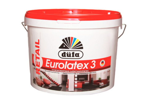 Dufa Premium Eurolatex 3 / Дюфа Премиум Евролатекс 3 Краска для стен и потолков водно-дисперсионная глубокоматовая