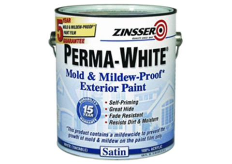 Zinsser Perma-White Mold&Mildew-Proof Exterior Paint / Зинссер Перма-Вайт Молд&Милдью-Пруф Экстерьер Пейнт Краска грунтовочная фасадная матовая