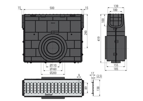 Пескоуловитель Alca Plast AVZ101R-R101S