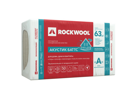 Базальтовая вата Rockwool Акустик Баттс 1000х600х100 мм 5 плит в упаковке