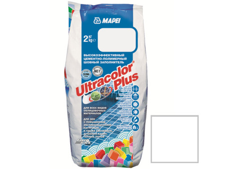 Затирка Mapei Ultracolor Plus 100 белая 2 кг