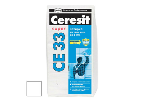 Затирка цементная Ceresit CE 33 Super белая 25 кг