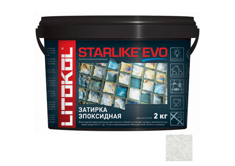 Затирка эпоксидная для швов Litokol Starlike Evo S.102 Bianco Ghiaccio белый лед 2 кг