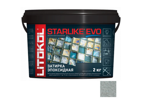 Затирка эпоксидная для швов Litokol Starlike Evo S.110 Grigio Perla серый жемчуг 2 кг