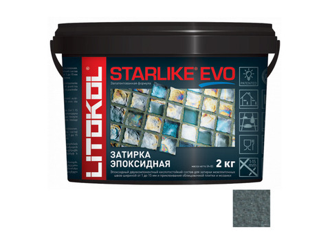 Затирка эпоксидная для швов Litokol Starlike Evo S.130 Grigio Ardesia серый бетон 2 кг