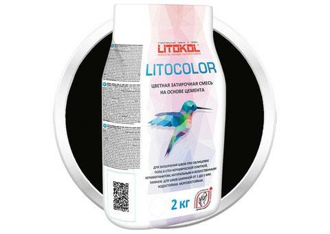 Смесь затирочная цементная для швов Litokol Litocolor L.14 Антрацит 2 кг