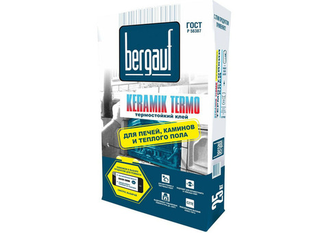 Клей для облицовки печей и каминов Bergauf Keramik Termo 25 кг