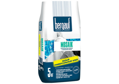 Клей для мозаики и плитки Bergauf Mosaik белый 5 кг