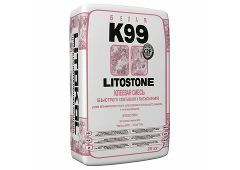 Клей для плитки Litokol Litostone K99 белый 25 кг