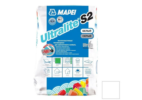 Клей для плитки Mapei Ultralite S2 белый 15 кг