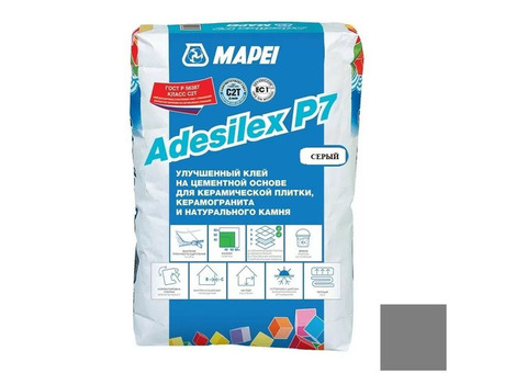 Клей для плитки и камня Mapei Adesilex P7 серый 25 кг