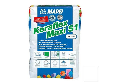 Клей для плитки и камня Mapei Keraflex Maxi S1 белый 25 кг