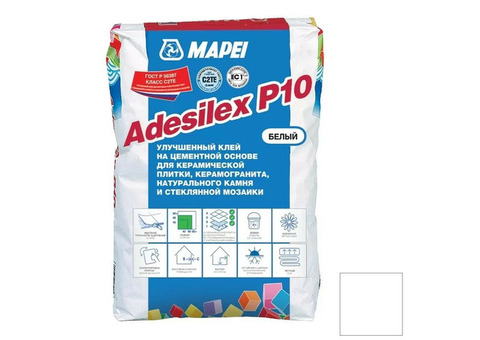 Клей для плитки и мозаики Mapei Adesilex P10 белый 25 кг