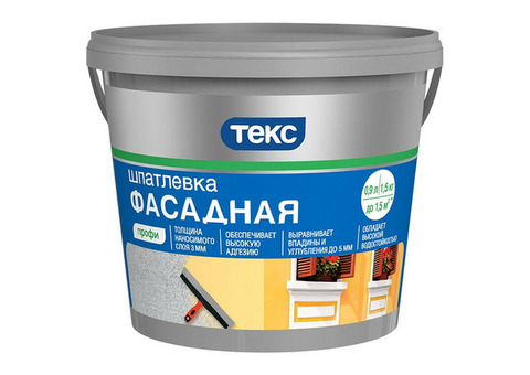 Шпатлевка фасадная акрилатная Текс Профи 1,5 кг