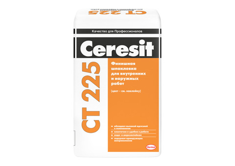 Шпатлевка финишная цементная Ceresit CT 225 серая 25 кг