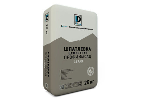 Шпатлевка цементная De Luxe Профи Фасад серая 25 кг