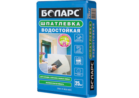 Шпатлевка цементная Боларс Водостойкая 25 кг