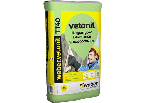 Штукатурка цементная универсальная Weber.Vetonit TT40 серая 25 кг