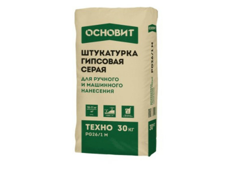 Штукатурка гипсовая Основит Техно PG26 1 M серая 30 кг