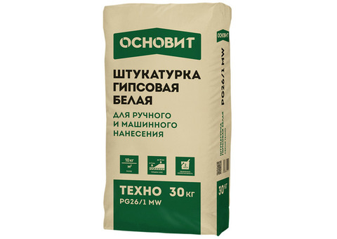 Штукатурка гипсовая Основит Техно PG26/1 MW белая 30 кг