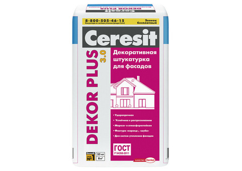 Штукатурка для фасадов Ceresit Dekor Plus 25 кг