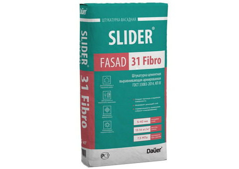 Штукатурка цементная Dauer Slider Fasad 31 Fibro 40 кг