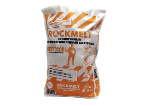 Противогололедный реагент Rockmelt Пескосоль 20 кг