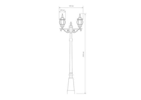 Светильник садово-парковый Elektrostandard NLG99HL004 Е27 2х100 Вт черный