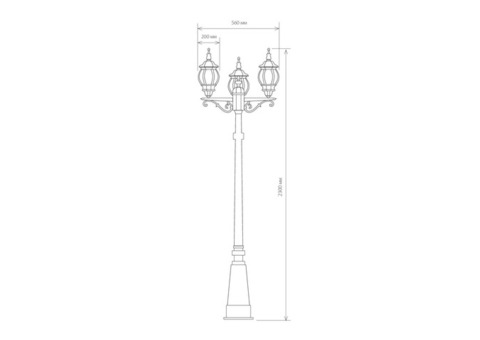 Светильник садово-парковый Elektrostandard NLG99HL005 Е27 3х100 Вт черное золото