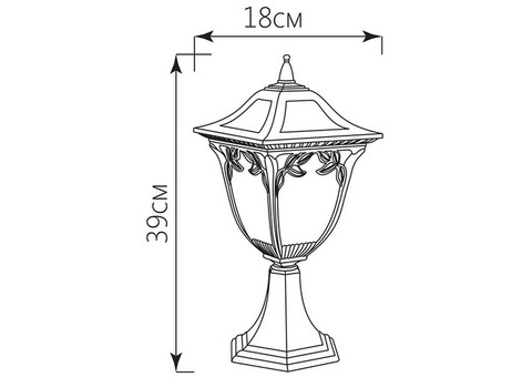 Светильник садово-парковый Feron Афина PL4074 на постамент E27 60 Вт черное золото