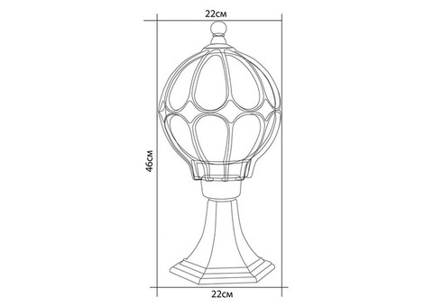 Светильник садово-парковый Feron Сфера PL3804 на постамент E27 60 Вт черное золото