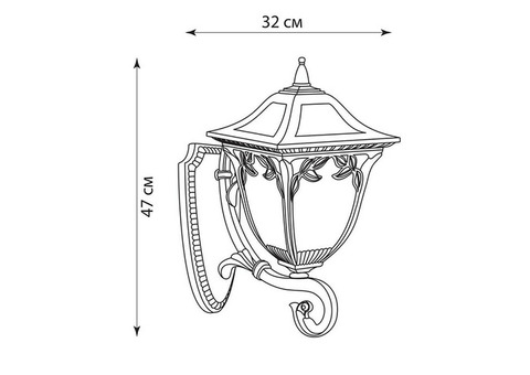 Светильник садово-парковый Feron Афина PL4081 на стену вверх E27 100 Вт черное золото