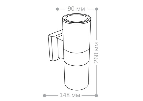 Светильник садово-парковый Feron Техно DH0702 на стену вверх/вниз E27 2х60 Вт серый