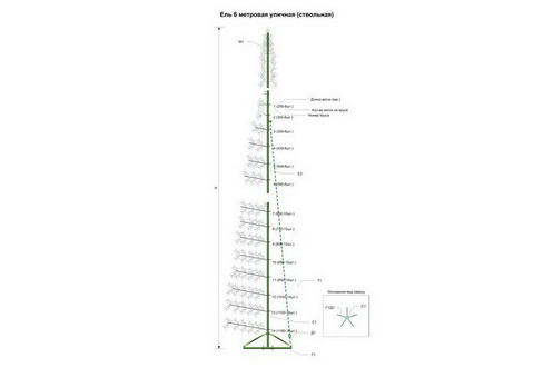 Ель искусственная уличная Green Trees Альпийская 600 см