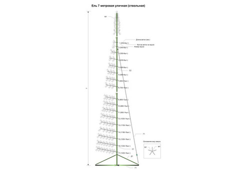 Ель искусственная уличная Green Trees Альпийская 700 см