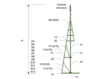 Ель каркасная уличная Green Trees Уральская 900 см