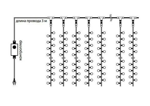 Гирлянда Neon-Night 235-025 Светодиодный дождь синий свет с динамикой 150х100 см