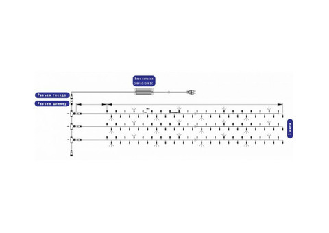 Гирлянда светодиодная Neon-Night 323-315 Клип лайт 3 нити по 10 м 198LED свет тёплый белый
