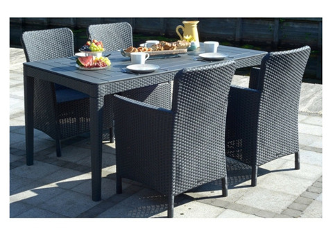 Стол пластиковый Keter Girona table flat waves графит