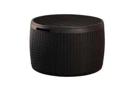 Стол-сундук из пластика Keter Circa Storage Rattan Table 132 л коричневый