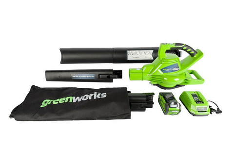 Воздуходув-пылесос аккумуляторный Greenworks GD40BVK4