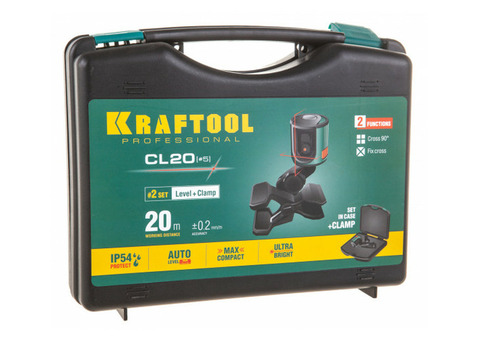 Нивелир лазерный Kraftool CL 20 34700-5 с держателем в кейсе